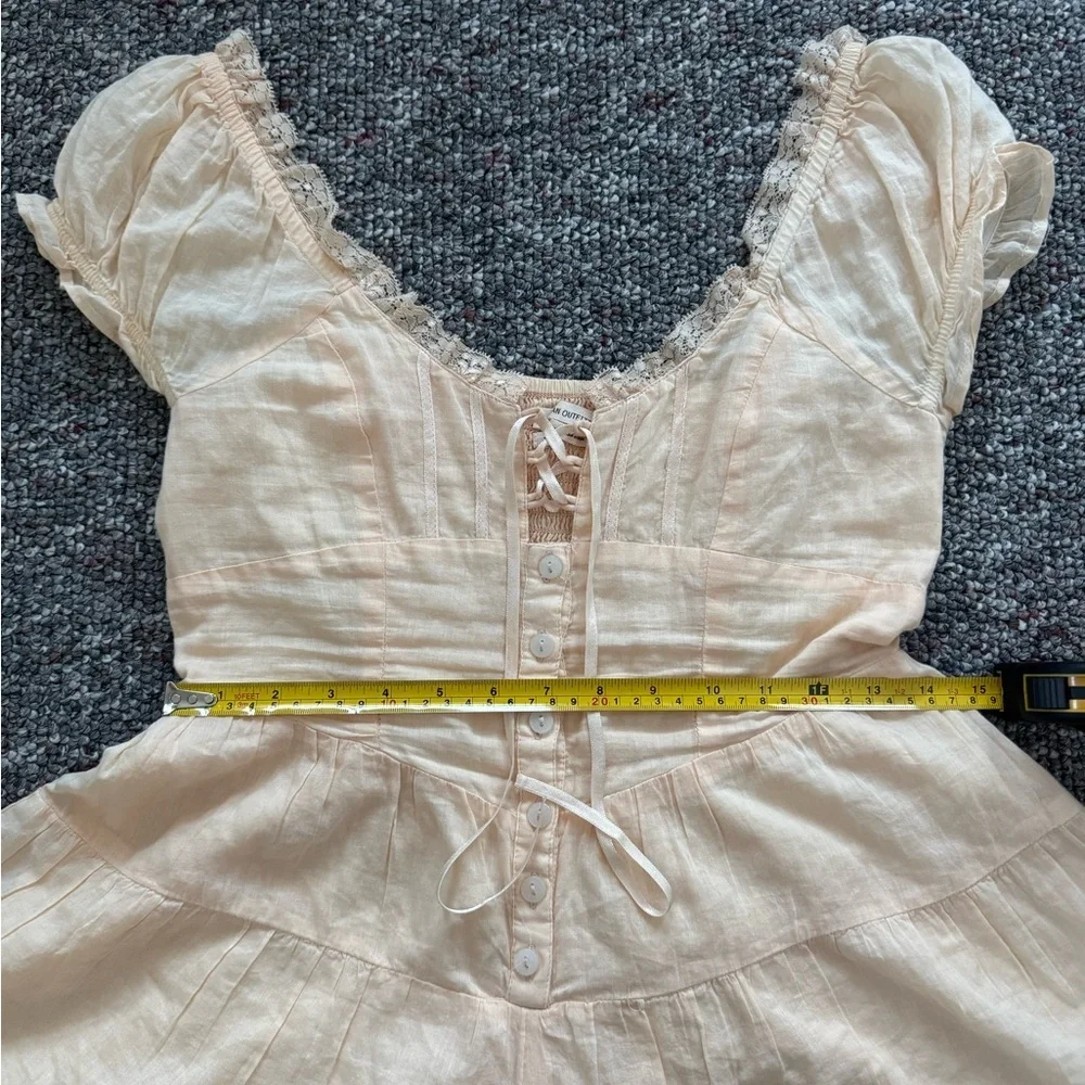 Babydoll Coquette Feminine Soft girl Urban Outfitters Peach Lace Romper Size XS - Picture 5 of 8